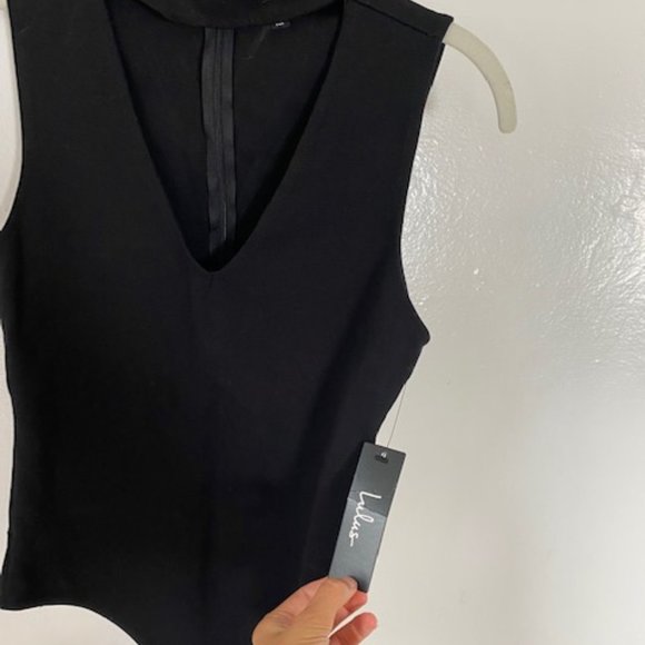 Lulu's Powerhouse Black Bodysuit NEW WITH TAGS - Picture 5 of 7